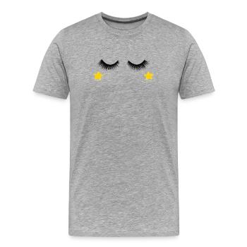 Conception des cils - T-shirt bio Premium Homme - gris chiné - Devant - Damien (186cm)