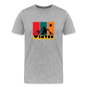 Hiver - T-shirt bio Premium Homme - gris chiné - Devant - Damien (186cm)