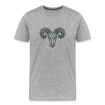 Bélier - Bélier - T-shirt bio Premium Homme - gris chiné - Devant - Damien (186cm)