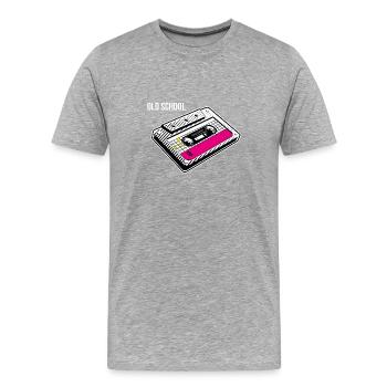 Old School - Männer Premium Bio T-Shirt - Grau meliert - Vorne - Damien (186cm)