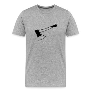 Küchenbeil Beil - Männer Premium Bio T-Shirt - Grau meliert - Vorne - Damien (186cm)