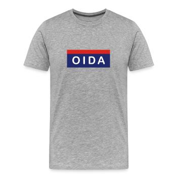 Oida vers. Polizei - Männer Premium Bio T-Shirt - Grau meliert - Vorne - Damien (186cm)