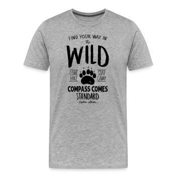 Finde deinen Weg in der Wildnis - Männer Premium Bio T-Shirt - Grau meliert - Vorne - Damien (186cm)