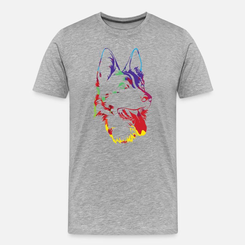 Schäferhund - deutscher Schäferhund - Geschenk - Männer Premium Bio T-Shirt - Grau meliert