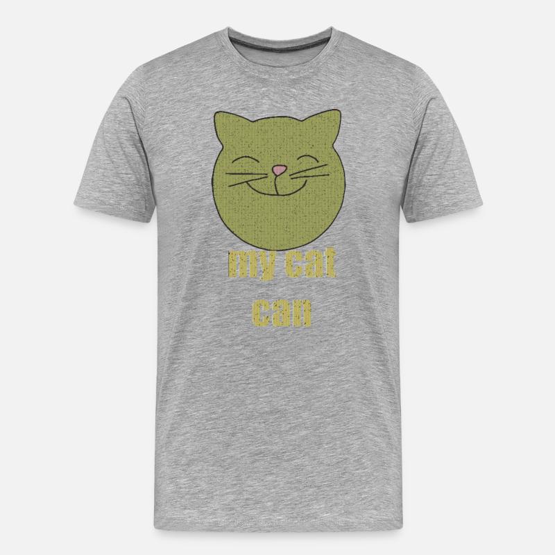 my cat can - Männer Premium Bio T-Shirt - Grau meliert