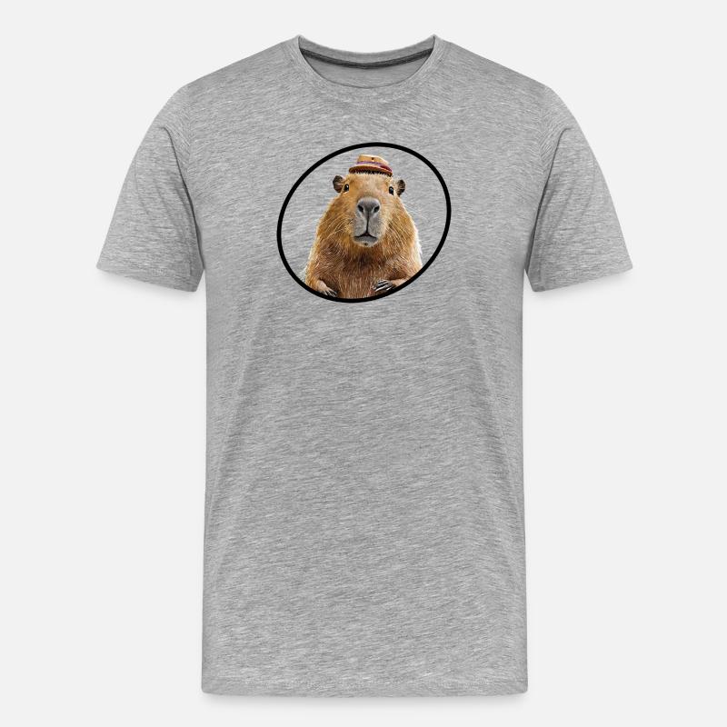 Cabybara - Männer Premium Bio T-Shirt - Grau meliert