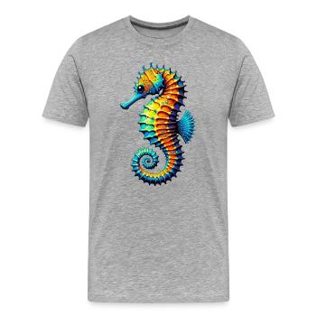 Hippocampe - T-shirt bio Premium Homme - gris chiné - Devant - Damien (186cm)