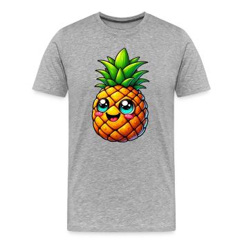 Ananas - T-shirt bio Premium Homme - gris chiné - Devant - Damien (186cm)