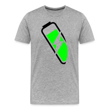 énergique - T-shirt bio Premium Homme - gris chiné - Devant - Damien (186cm)