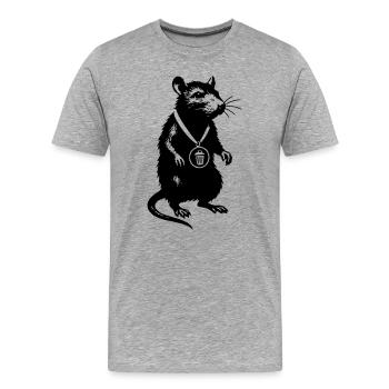Veuillez télécharger le design - T-shirt bio Premium Homme - gris chiné - Devant - Damien (186cm)