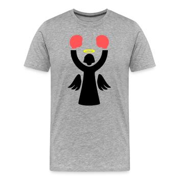 Boxer Angel Pictogram Funny - Men's Premium Organic T-Shirt - heather grey - Front - Damien (186cm)