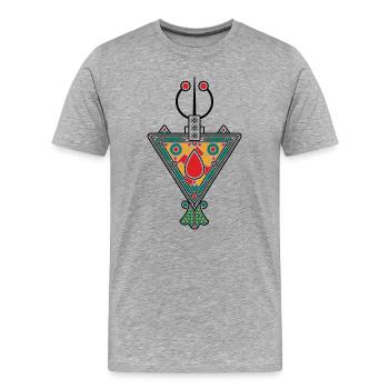 Bijoux de Kabylie - T-shirt bio Premium Homme - gris chiné - Devant - Damien (186cm)