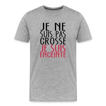 je ne suis ps grosse - T-shirt bio Premium Homme - gris chiné - Devant - Damien (186cm)