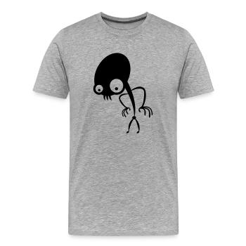 alien - Männer Premium Bio T-Shirt - Grau meliert - Vorne - Damien (186cm)