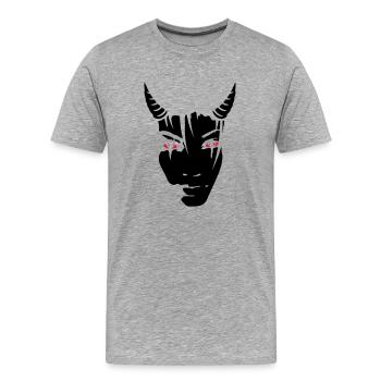 Devil Girl - T-shirt bio Premium Homme - gris chiné - Devant - Damien (186cm)