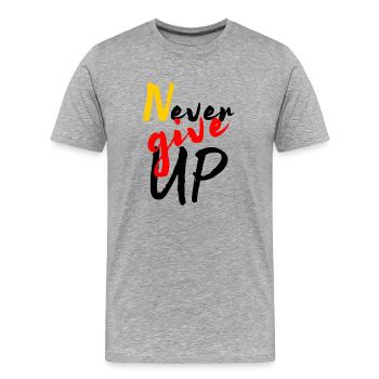 ne jamais abandonner never give up idée cadeau blc - T-shirt bio Premium Homme - gris chiné - Devant - Damien (186cm)