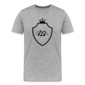 Armoiries de partitions - T-shirt bio Premium Homme - gris chiné - Devant - Damien (186cm)
