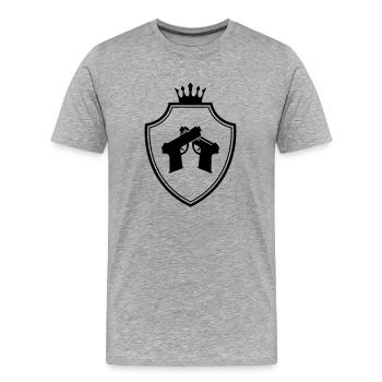 Pistol Coat of Arms - Men's Premium Organic T-Shirt - heather grey - Front - Damien (186cm)