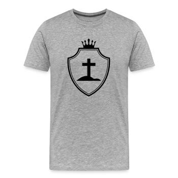 Armoiries croisées - T-shirt bio Premium Homme - gris chiné - Devant - Damien (186cm)