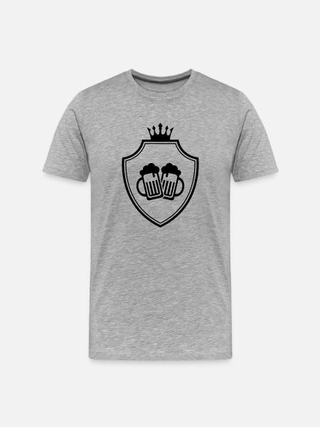 Bierglas Wappen - Männer Premium Bio T-Shirt - Grau meliert