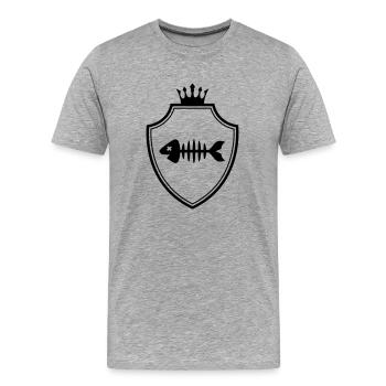 Fish Coat of Arms Bones Bones - Men's Premium Organic T-Shirt - heather grey - Front - Damien (186cm)