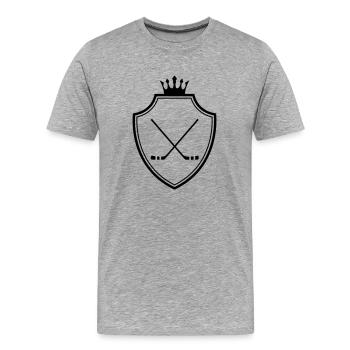 Bâtons de hockey sur glace - T-shirt bio Premium Homme - gris chiné - Devant - Damien (186cm)
