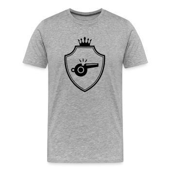 Whistle Pipe Armoiries - T-shirt bio Premium Homme - gris chiné - Devant - Damien (186cm)
