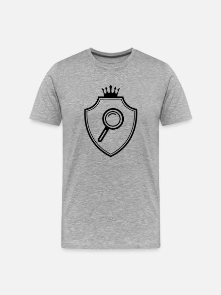 Magnifying glass coat of arms - Men's Premium Organic T-Shirt - heather grey