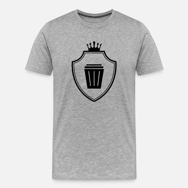 Mülltonne Wappen - Männer Premium Bio T-Shirt - Grau meliert