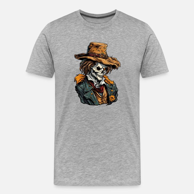 Vogelscheuche / Erntehelfer / Maisfeld / Feld - Männer Premium Bio T-Shirt - Grau meliert