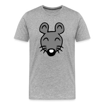 Mouse Mouse Cute Little Rat Rodent Friendly - Men's Premium Organic T-Shirt - heather grey - Front - Damien (186cm)