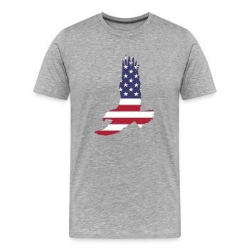 United States Eagle - Men's Premium Organic T-Shirt - heather grey - Front - Damien (186cm)