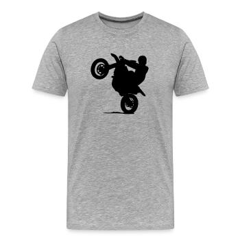 Supermoto - Männer Premium Bio T-Shirt - Grau meliert - Vorne - Damien (186cm)
