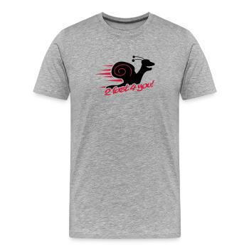 2 Fast 4 You Snail - Männer Premium Bio T-Shirt - Grau meliert - Vorne - Damien (186cm)