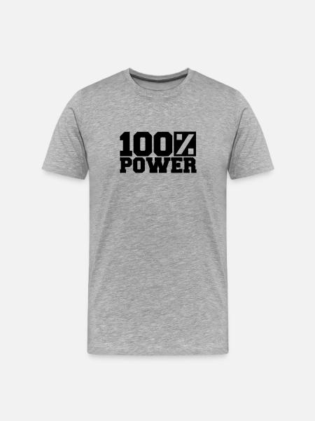 Logo 100 % de puissance - T-shirt bio Premium Homme - gris chiné