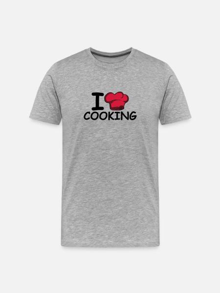 Chef exécutif toque j'aime Liebe - T-shirt bio Premium Homme - gris chiné