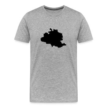 Ariège carte Ariégeoise - T-shirt bio Premium Homme - gris chiné - Devant - Damien (186cm)