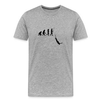 Bungee Jumping Evolution Sport Fun - Männer Premium Bio T-Shirt - Grau meliert - Vorne - Damien (186cm)