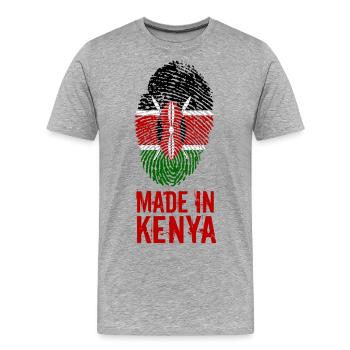 Made In Kenya / Kenya - T-shirt bio Premium Homme - gris chiné - Devant - Damien (186cm)