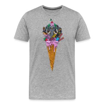 Meltinggod - Männer Premium Bio T-Shirt - Grau meliert - Vorne - Damien (186cm)