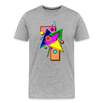géométrie - T-shirt bio Premium Homme - gris chiné - Devant - Damien (186cm)