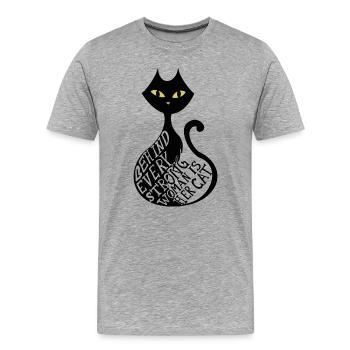 Derrière chaque femme forte se trouve son chat - T-shirt bio Premium Homme - gris chiné - Devant - Damien (186cm)