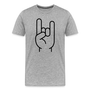 Rock Hand - Festival Pommesgabel Rock Musik Metal - Männer Premium Bio T-Shirt - Grau meliert - Vorne - Damien (186cm)