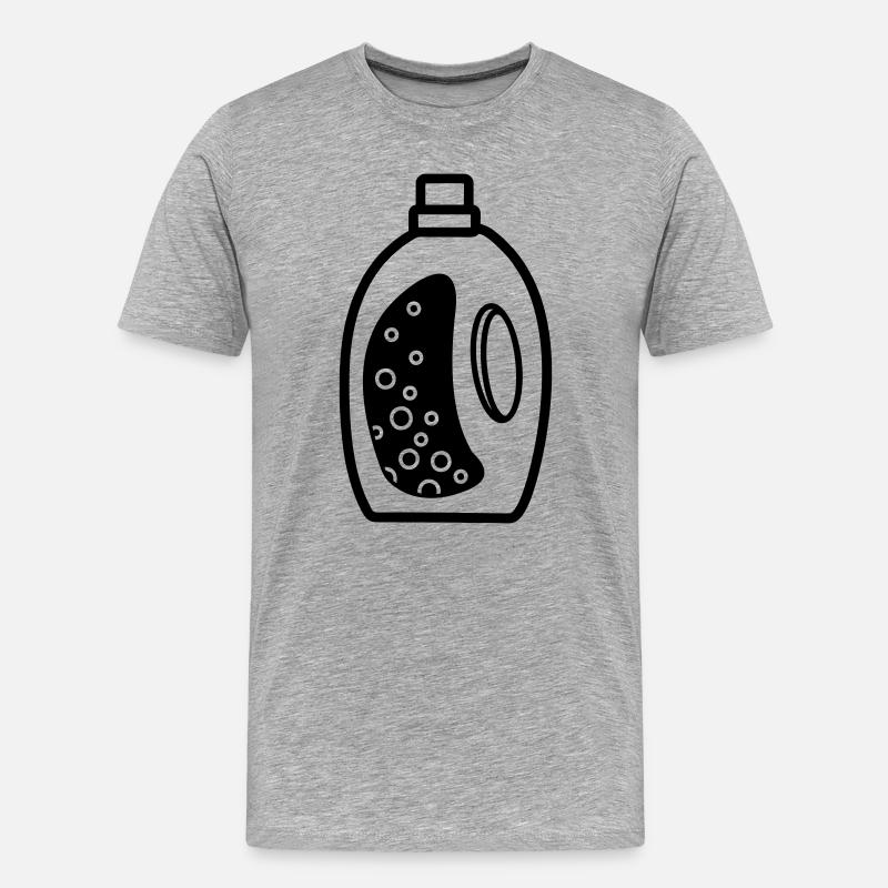 Waschmittelflasche - Männer Premium Bio T-Shirt - Grau meliert