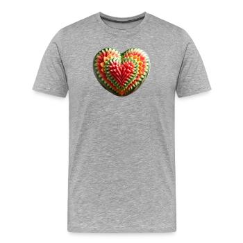 Un cœur de melon - T-shirt bio Premium Homme - gris chiné - Devant - Damien (186cm)