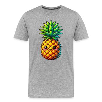 Ananas - T-shirt bio Premium Homme - gris chiné - Devant - Damien (186cm)