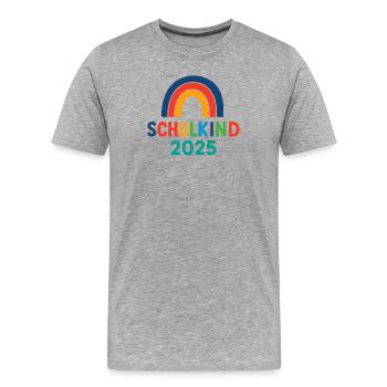 Écolier 2025 - T-shirt bio Premium Homme - gris chiné - Devant - Damien (186cm)