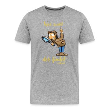 Illustration de détective - T-shirt bio Premium Homme - gris chiné - Devant - Damien (186cm)