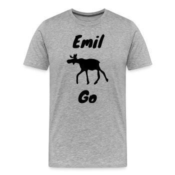 Emil der Elch - Männer Premium Bio T-Shirt - Grau meliert - Vorne - Damien (186cm)