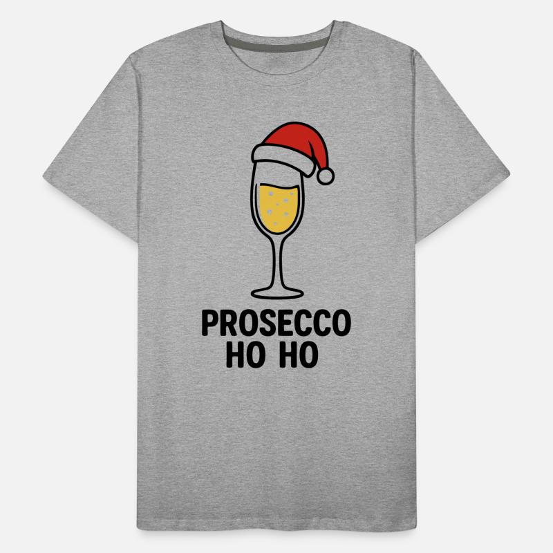 Prosecco Ho Ho – Pull de Noël au prosecco T-shirt bio Premium Homme